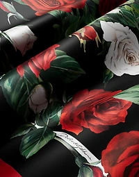 Rose-print silk twill foulard (90x90)