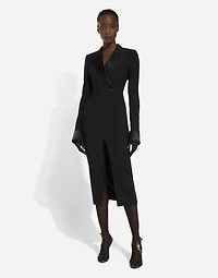 Woolen calf-length coat dress