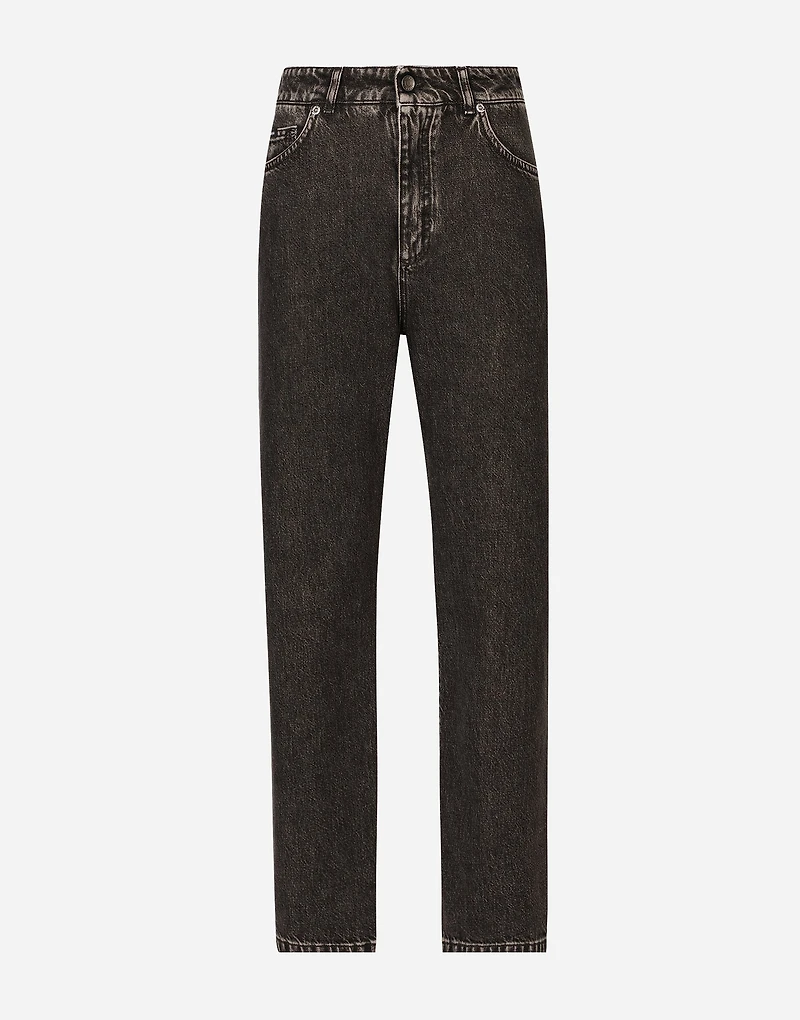 Cotton denim boyfriend jeans