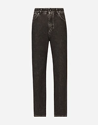 Cotton denim boyfriend jeans