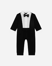 Tuxedo onesie in cotton