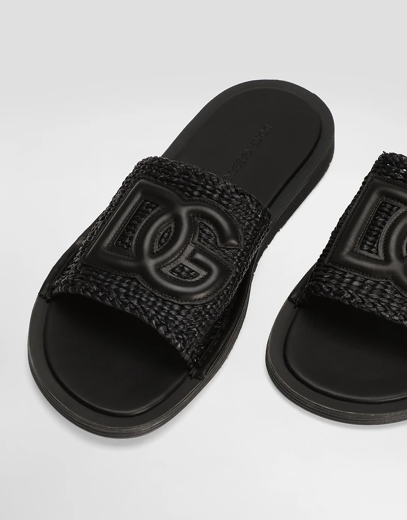 Raffia crochet slipper