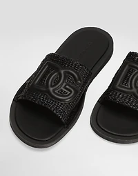 Raffia crochet slipper