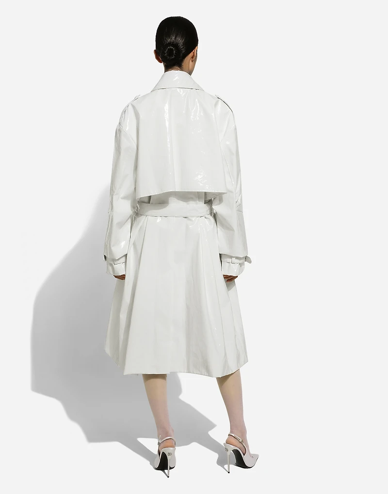 Coated cotton trench coat
