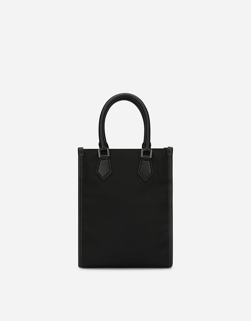 Small nylon bag with rubberized logo