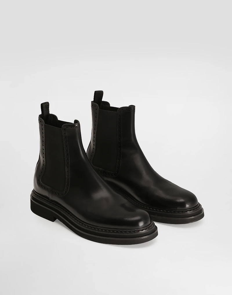 Brushed calfskin ankle boots