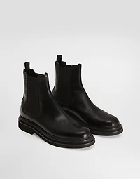Brushed calfskin ankle boots