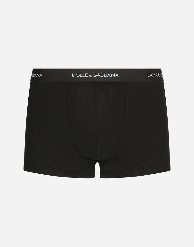 Fine-rib regular cotton boxers