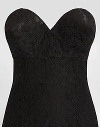 Strapless lace dress with conical cups