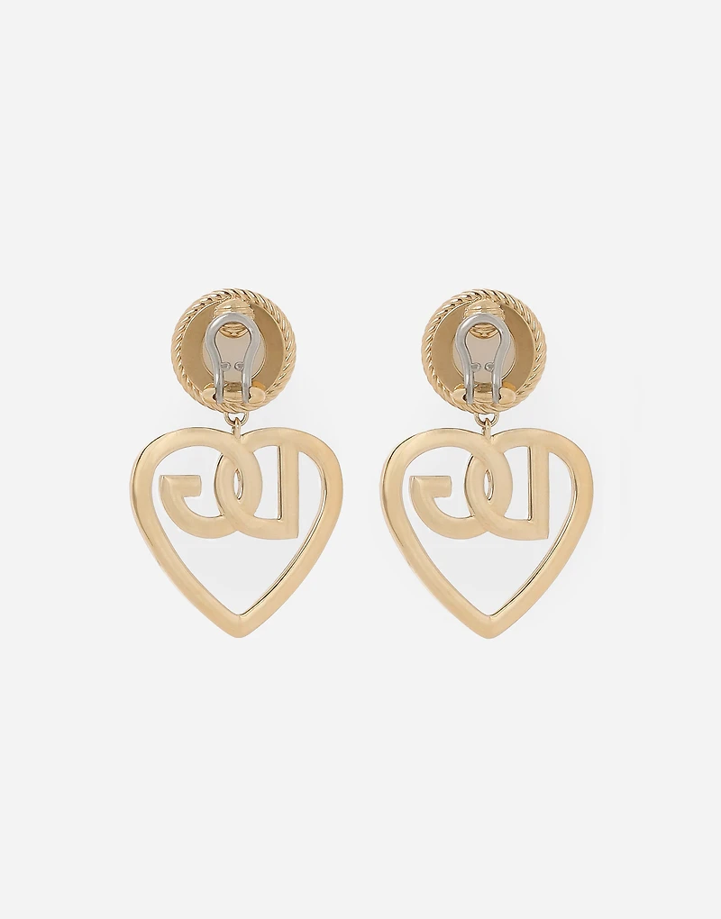 Drop earrings with cabochon details and DG logo heart