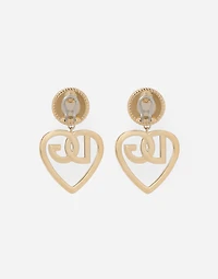 Drop earrings with cabochon details and DG logo heart