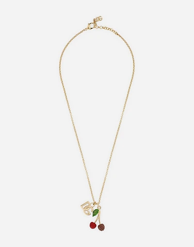 Necklace with DG logo and cherry charms