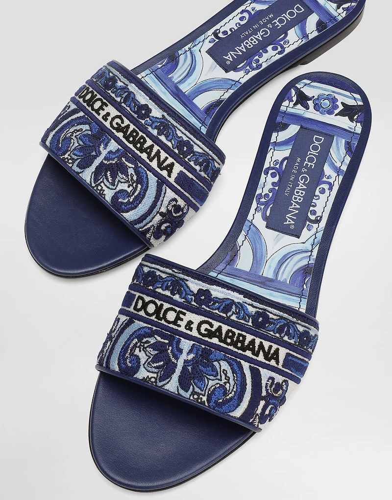 Embroidered slides