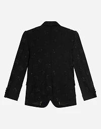 Classic wool two-button Sicilia-fit jacket with all-over fusible-rhinestone logo