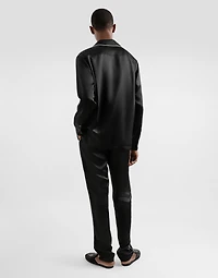 Silk pajama pants with logo embroidery