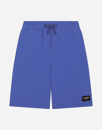 Jersey shorts with logo tag