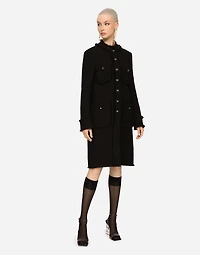 Single-breasted tweed coat