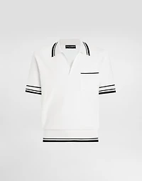 Silk piqué polo shirt