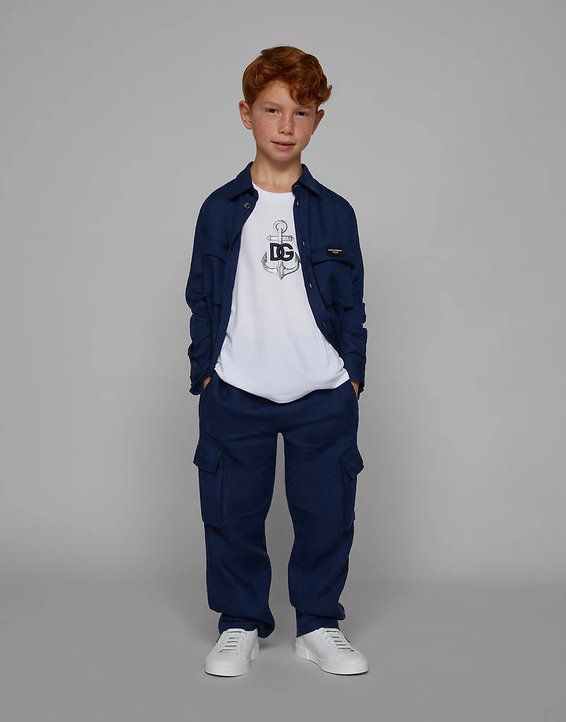 Non-stretch linen cargo pants