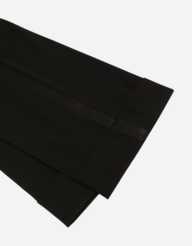 Flared wool gabardine pants