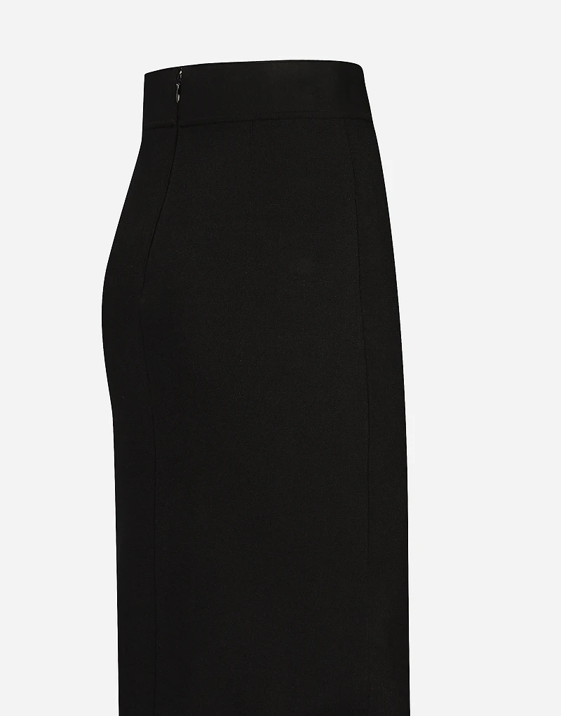 Stretch viscose knit pencil skirt with DG logo