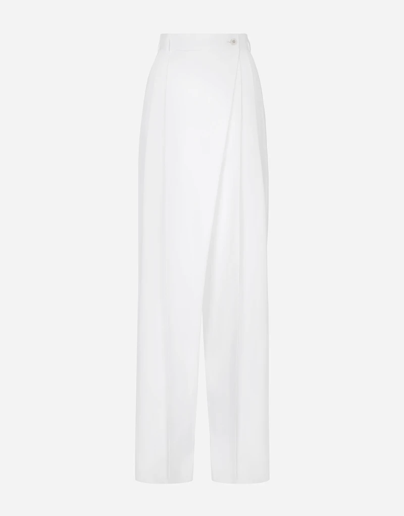 Flared cotton poplin pants