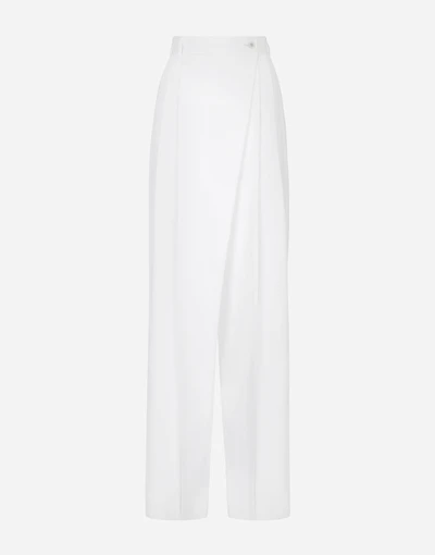 Flared cotton poplin pants