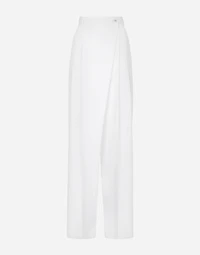 Flared cotton poplin pants