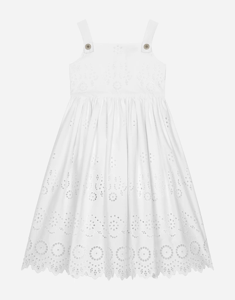 Poplin and broderie anglaise dress