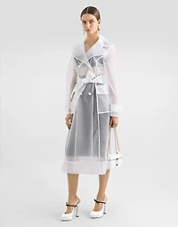 Technical organza trench coat