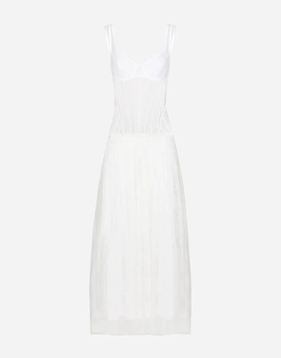 Long lace dress with corset detailing
