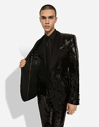 Sequined single-breasted Sicilia-fit tuxedo suit