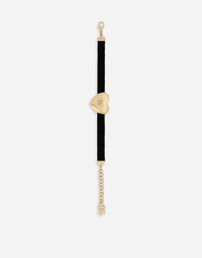 Velvet bracelet with DG logo heart