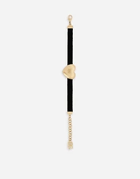 Velvet bracelet with DG logo heart