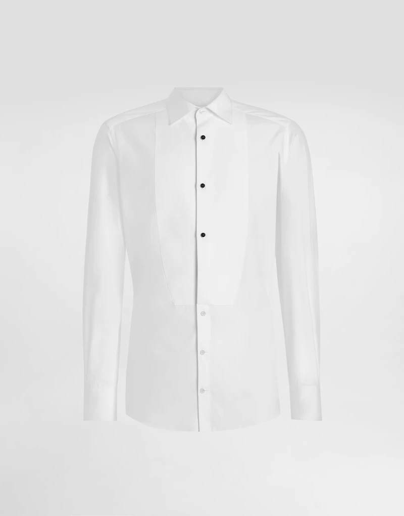 Cotton poplin tuxedo shirt