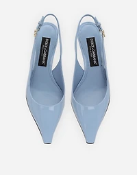 Polished calfskin slingbacks