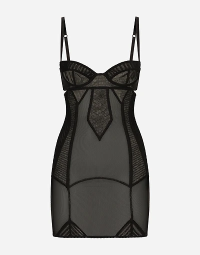 Tulle minidress with corset details
