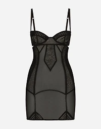 Tulle minidress with corset details