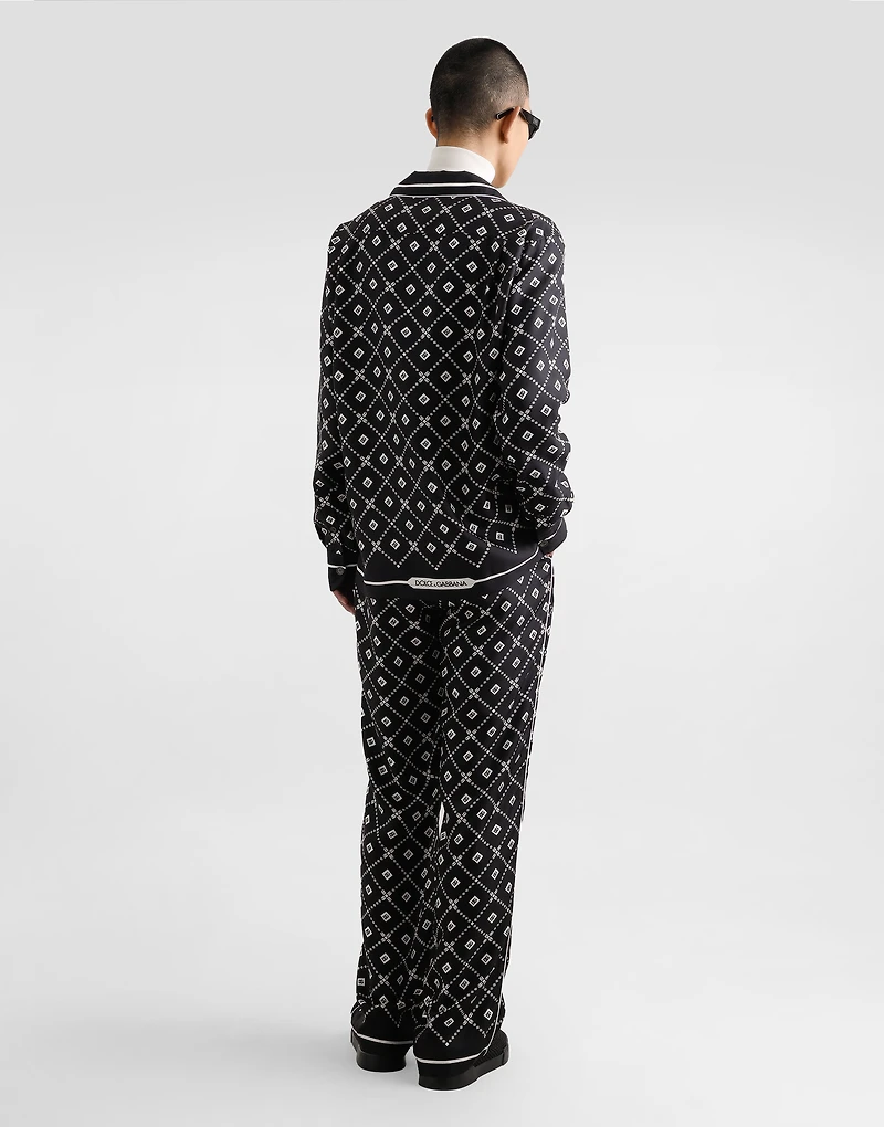 Printed twill trousers