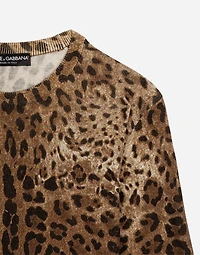 Leopard-print cashmere sweater