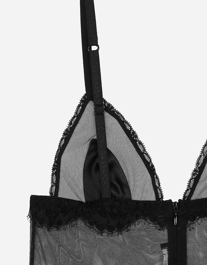 Lace and tulle camisole