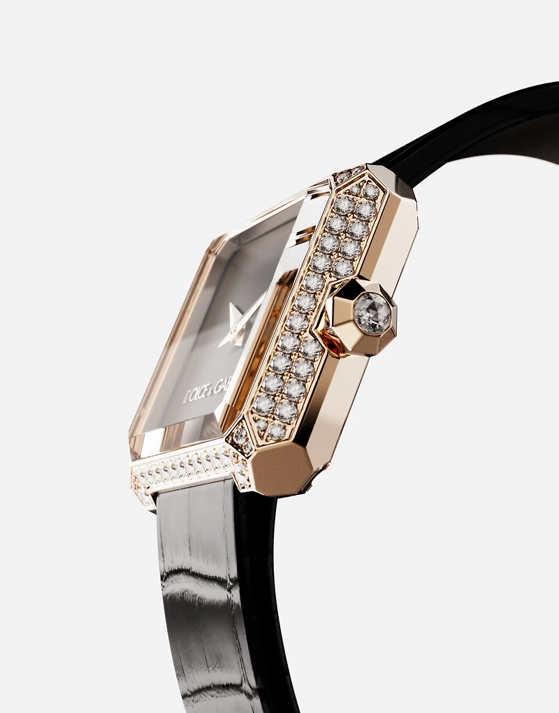 Gold watch with diamonds