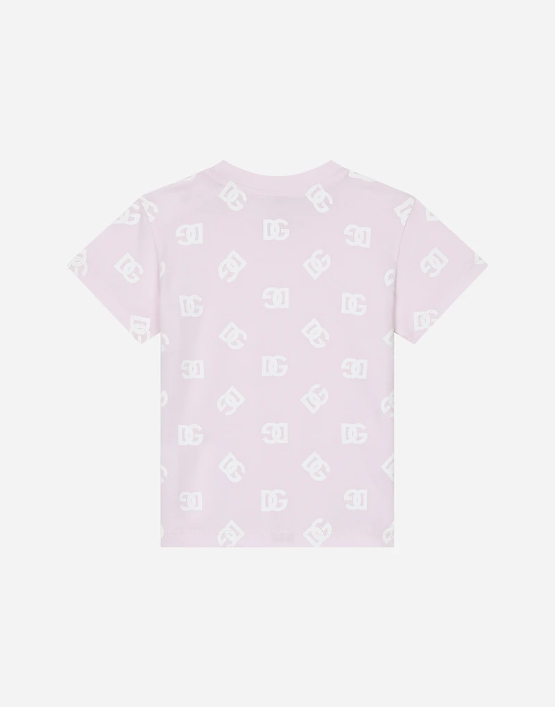Jersey T-shirt with all-over DG logo print