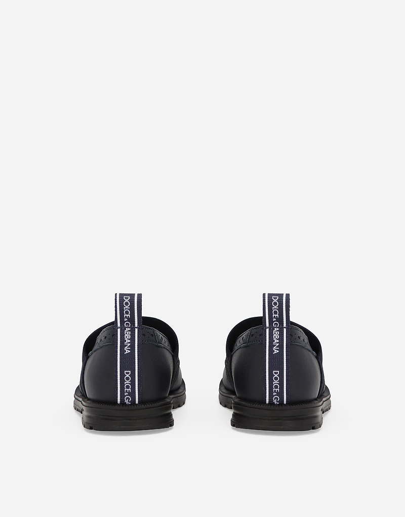 Calfskin nappa ballet flats with branded elastic