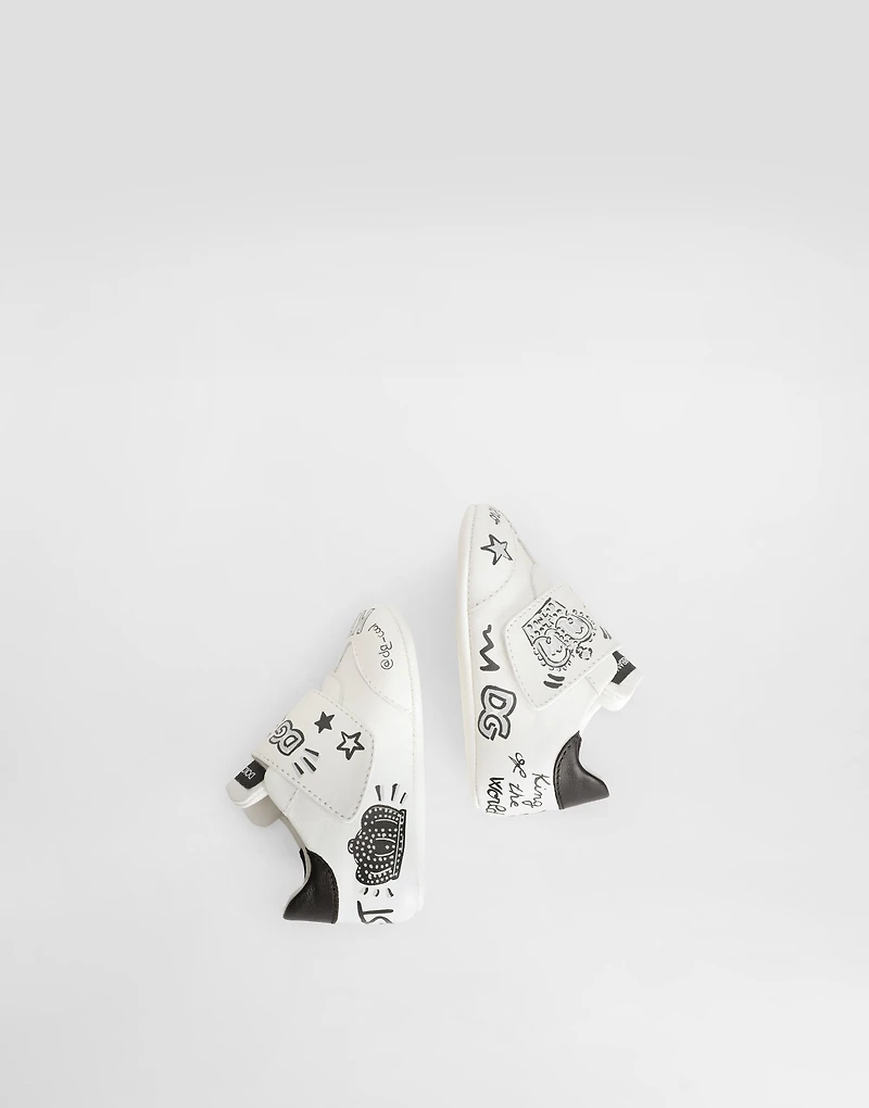 Sneakers in printed nappa leather
