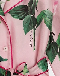 Twill shirt with rose print