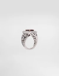 Eleganza Ring 18-carat white and rose gold, garnet, sapphires