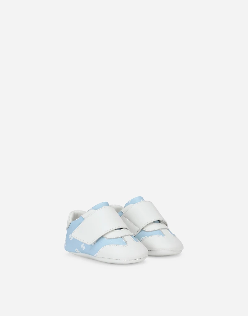 Nappa leather newborn sneakers with DG-logo print