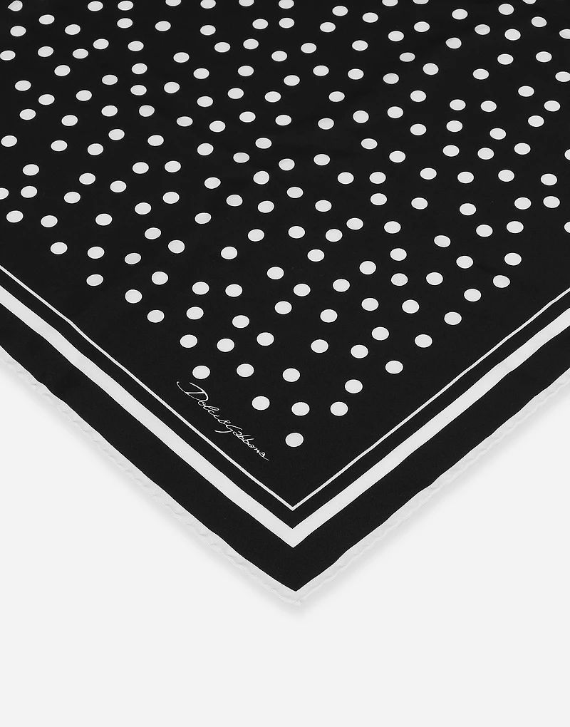 Polka-dot twill scarf (90x90)