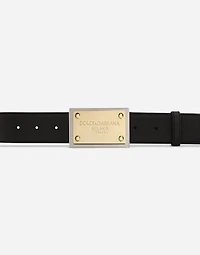 Grainy calfskin belt